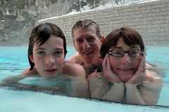 26 Peter Ryan, Jerome Ryan, Charlotte Ryan At Radium Hot Springs In Winter.jpg